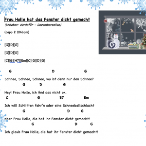 Frau Holle hat das Fenster dicht gemacht – Akkorde und Text