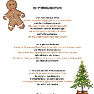 Der Pfefferkuchenmann – Eine Bewegungsgeschichte