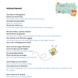 Fingerspiel – Eine kleine Frühlingsbiene 🐝